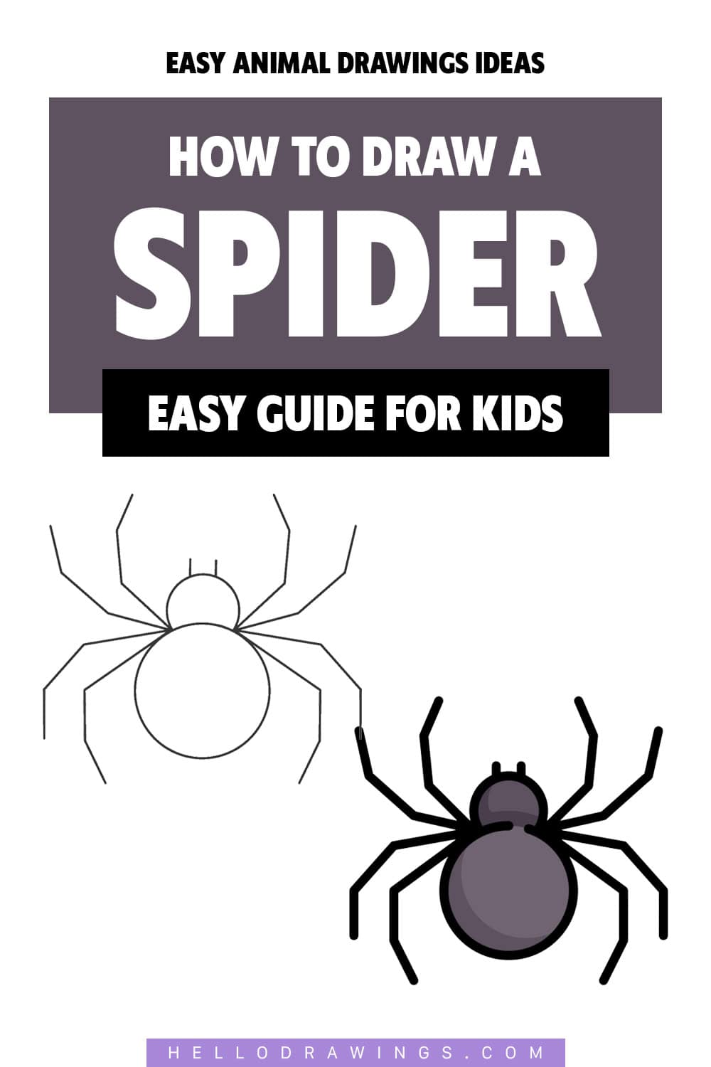 how to draw a spider | drawing tutorial for kids