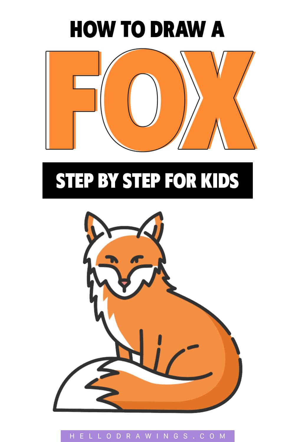 easy drawing tutorial of a fox for kids