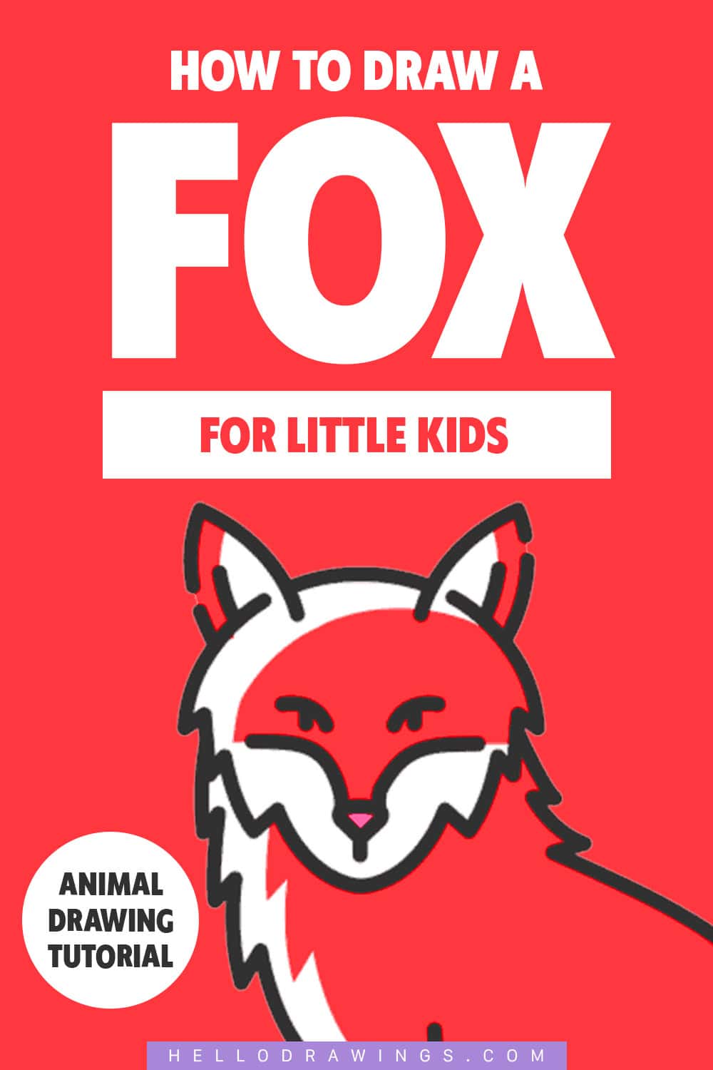 easy drawing tutorial of a fox for kids