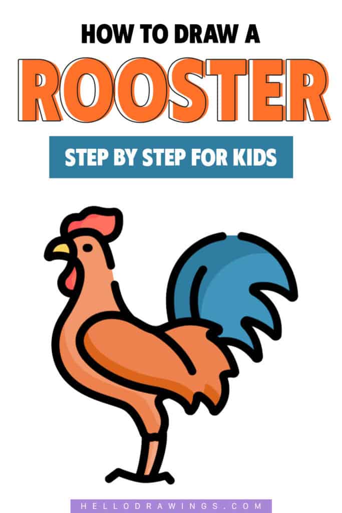 rooster drawing tutorial for kids