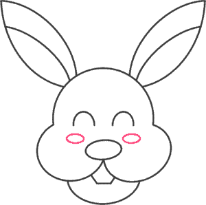 how to draw a bunny face step 7