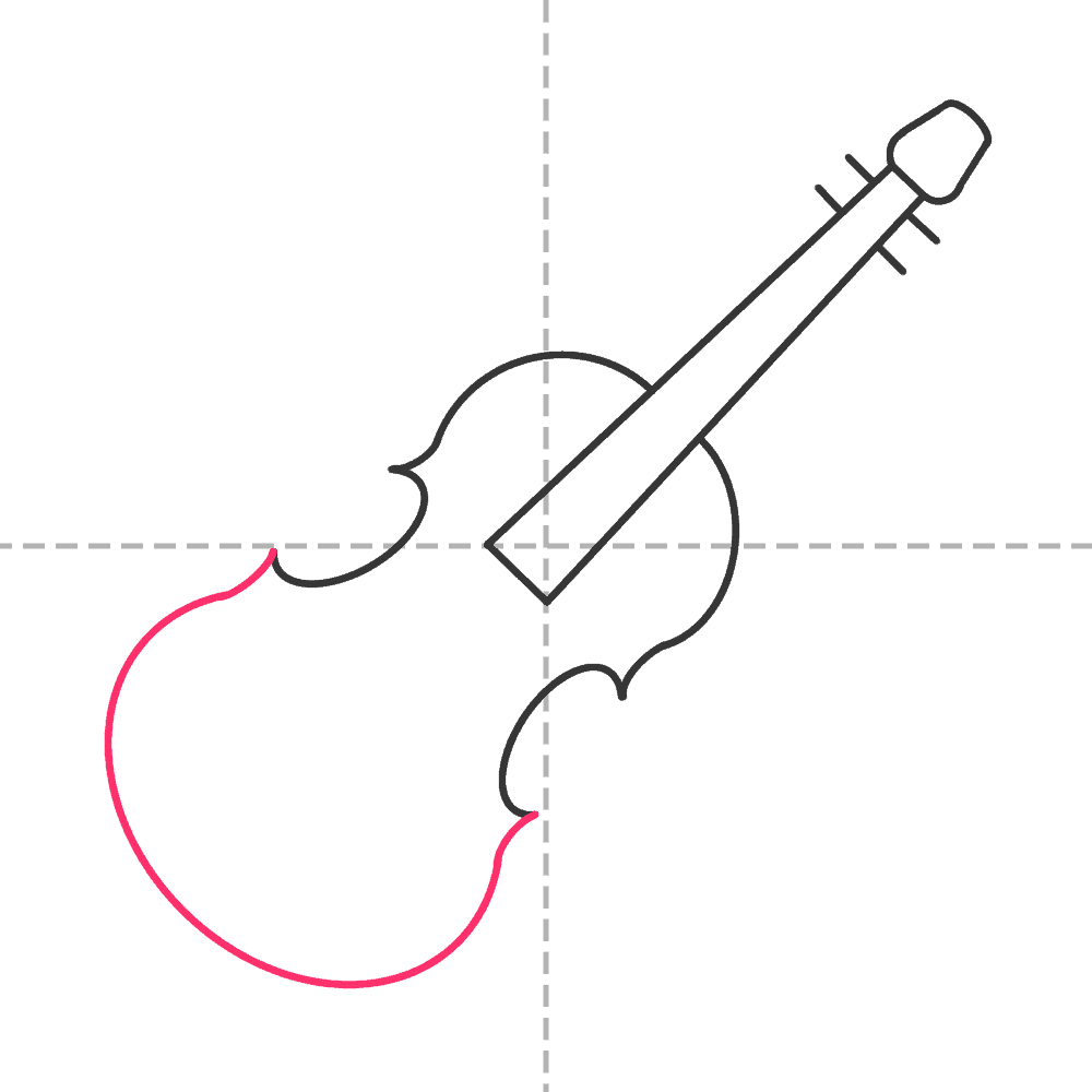 how to draw a violin step 5