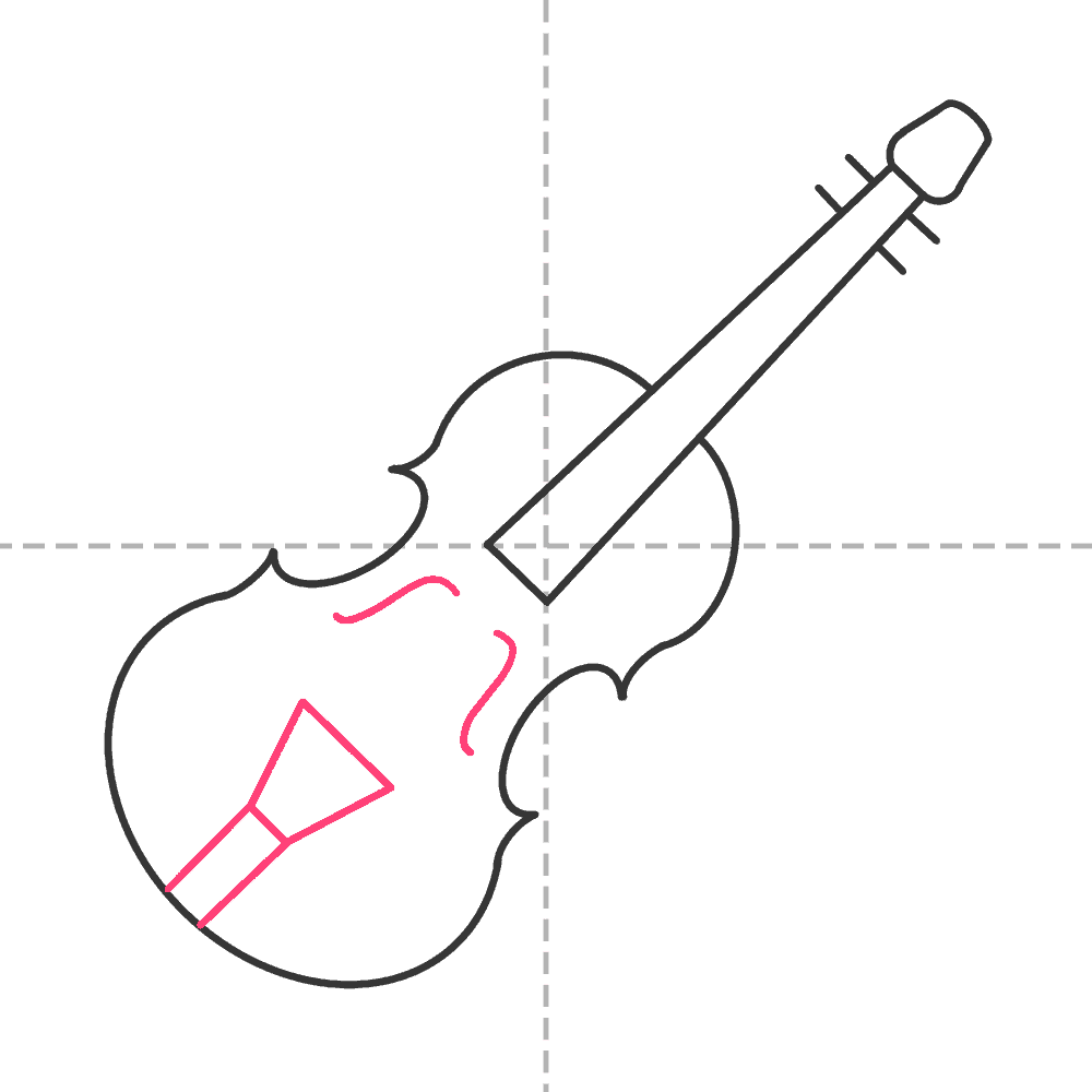 how to draw a violin step 6